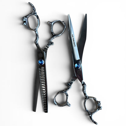 7 inch - The Trim Mate "Dragon Series" Professional Cutting & Chunker Scissors Set | Hand-Sharpened Japanese Steel